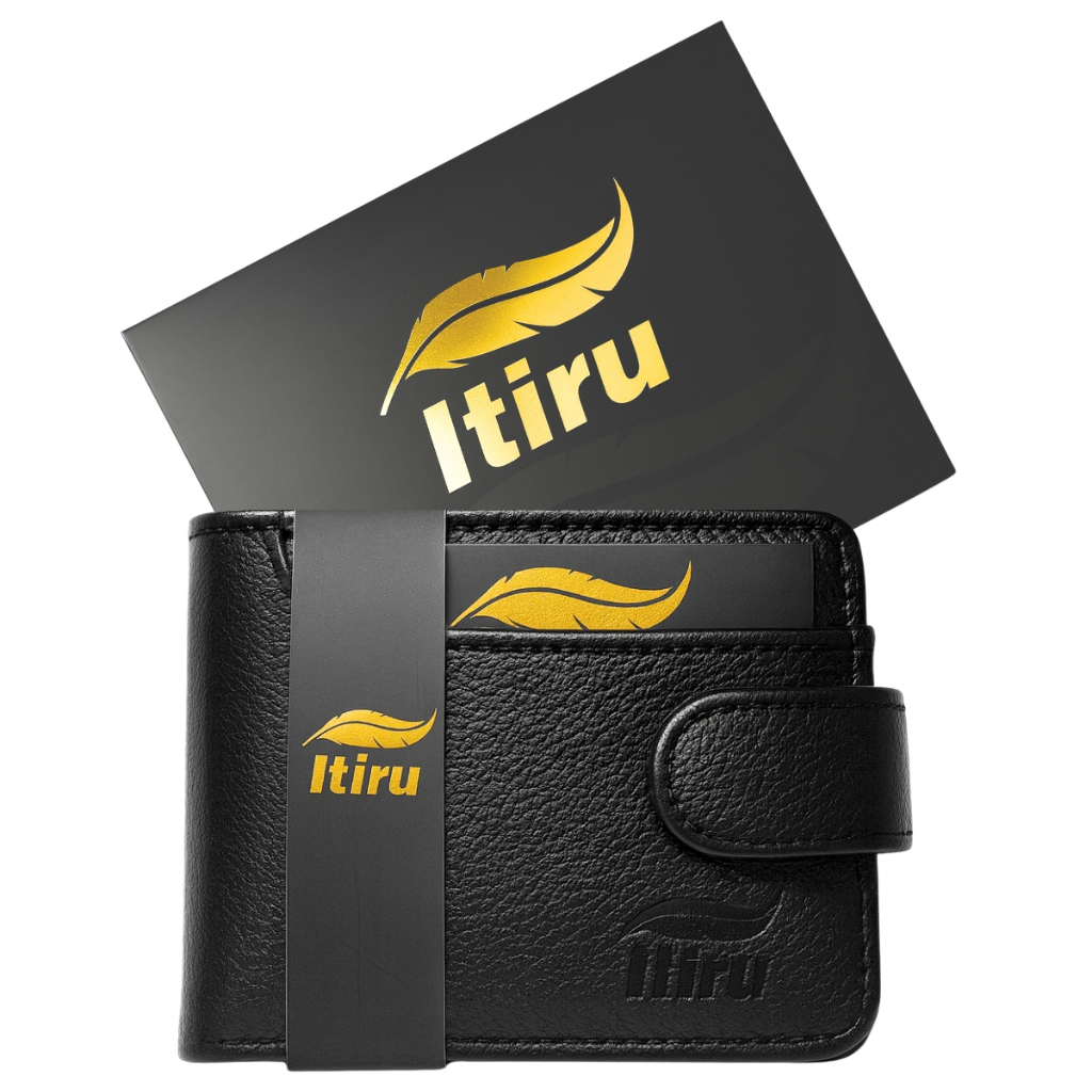 Carteira Masculina de Couro Luxo Cor Preta Premium Couro Fino Presente Homem com caixa ITIRU em Oferta na Shopee