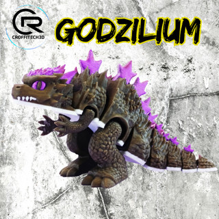 🦖 Brinquedo Articulado Godzilium estilo dinossauros e dragões - plástico biodegradável