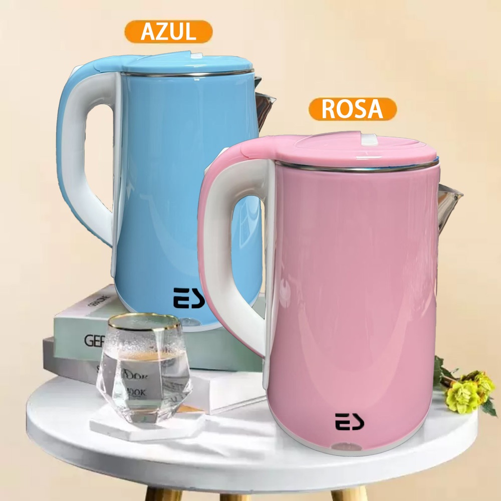 Chaleira Elétrica Rosa 110V Inox 1,7L Desligamento Automático Proteção contra Panela Seca Azul/Rosa em Oferta na Shopee