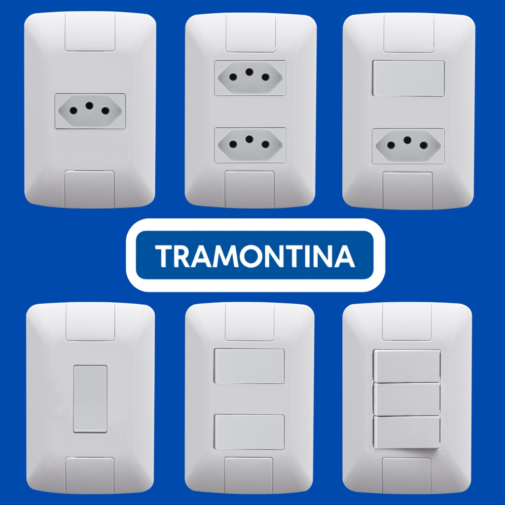 Interruptor 6A e Tomadas 10A e 20A 250V Aria Tramontina original