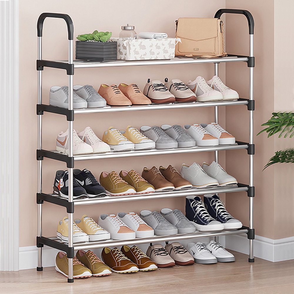 4-8 Andares Sapateira de metal Organizador Vertical Prateleira Multiuso Aço Cromado Desmon...