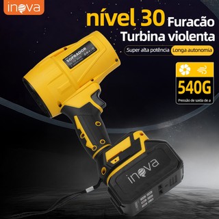 INOVA Soprador De Folhas Turbo Portáti Soprador turbo port 21V Recarregável 2 baterias Bivolt forte