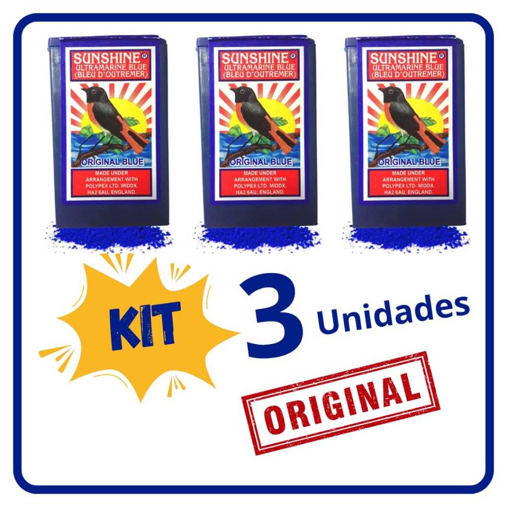 Wagi Africano Anil em Pó Oage Original Blue 30g Sunshine kit com 3 em Oferta na Shopee