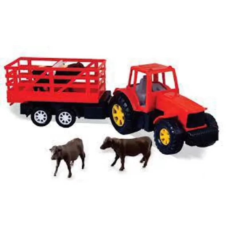 Tratorzinho Rural com Carretinha e 2 Boizinhos – Brinquedo de Fazendinha
