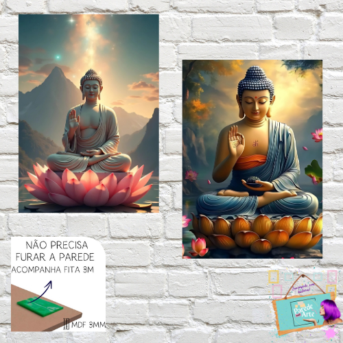 Imagem Quadro Decorativo Buda Meditando – Paz, Equilíbrio e Harmonia Decoração Budista e Zen Energia Espiritual e Prosperidade