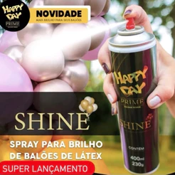 SPRAY PRIME P/ BRILHO DE BALÃO PREMIUM 400ML - HAPPY DAY CHOCO
