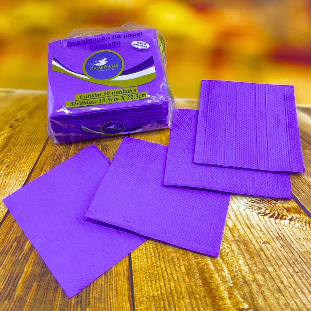 200 GUARDANAPOS ROXO FESTA 19,5 X 22,5 CAMPFESTA em Oferta na Shopee