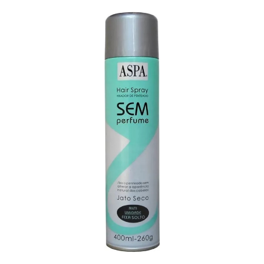 Fixador De Penteado Sem Perfume Fixação Forte Aspa 400ml