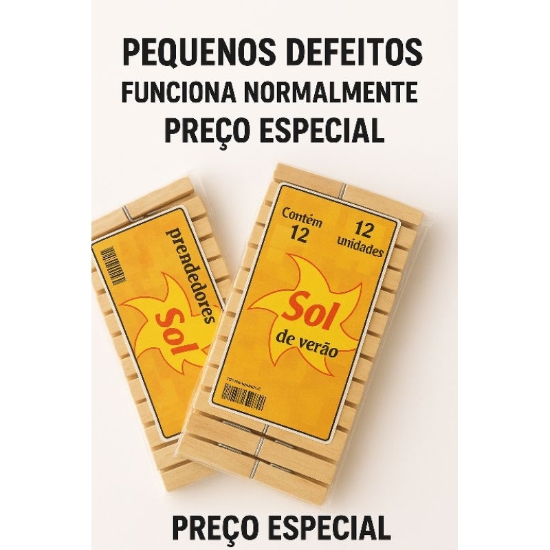 Prendedores de Roupas com Defeito Estético – Totalmente Funcionais | Sem Troca | Kit Econômico 24 a 60 Unidades