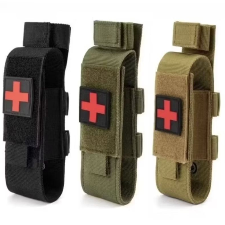 Porta Torniquete Modular Molle com Patch Emborrachado Cruz Vermelha com Velcro - APH/IFAK