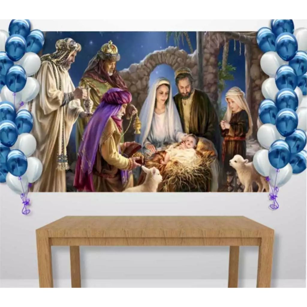 Painel Lona GRANDE Presépio Sagrada Família Natal Festa Religiosa
