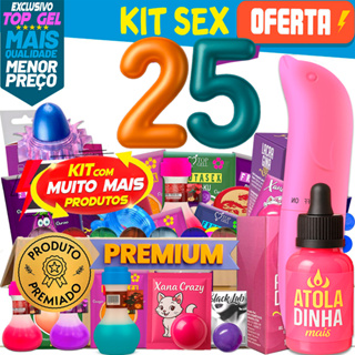 Kit Sex Shop 25 Produtos Eróticos Gel sexy shop casal lubrificante sexual vibrador feminino e mais em Oferta na Shopee