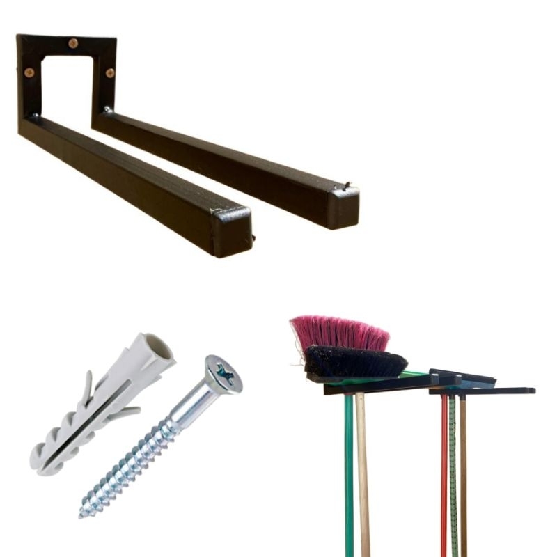 Suporte Fixo Parede Porta Vassoura Rodo Pá Metalon Forte Pintura Epóxi em Oferta na Shopee