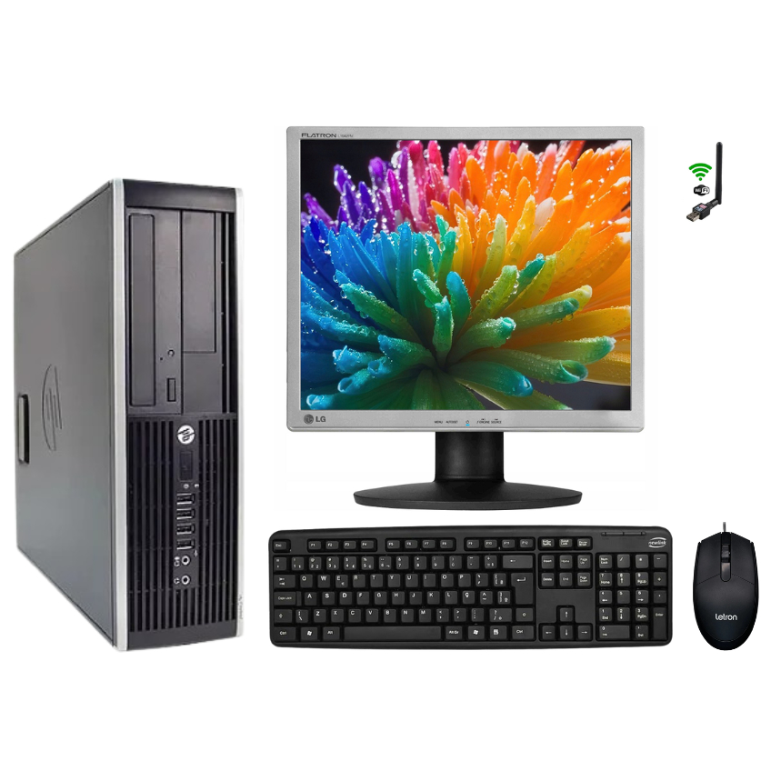 Computador HP Slim Core i5 8gb Ram Ddr3 500gb Hd Monitor 17" Teclado Mouse Wifi Rápido Garantia