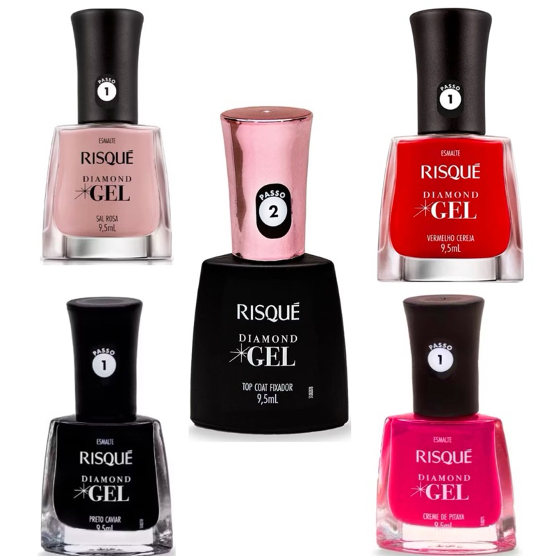 Kit esmalte  Risque efeito gel em Oferta na Shopee