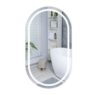 Espelho Decorativo Oval JATEADO 50x80cm com LED Touch Banheiro Quarto e Sala em Oferta na Shopee
