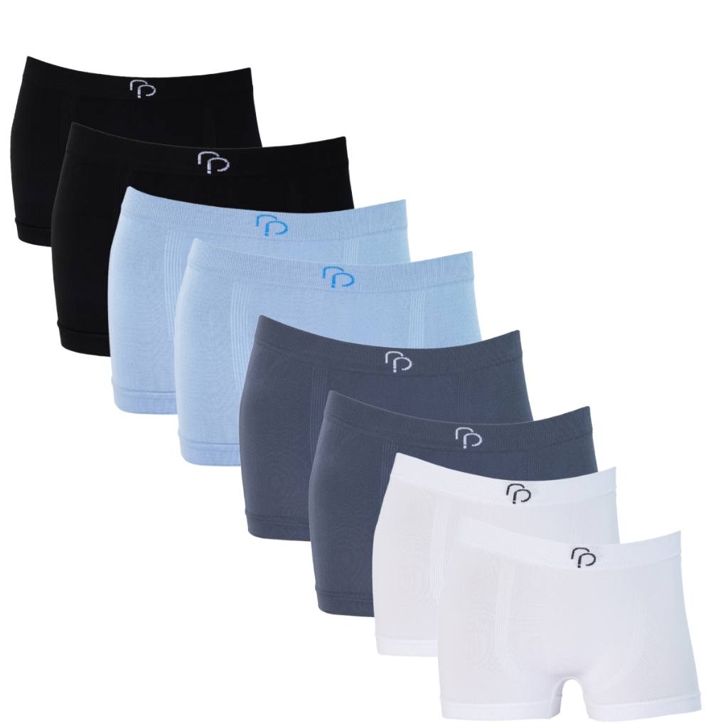 Kit 8 Cuecas Boxer Infantil Meninos Lisa Sem Costura Poliéster