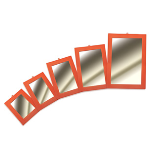 Kit com 6 Espelho Laranja Moldura Plástica Diversos Tamanhos em Oferta na Shopee