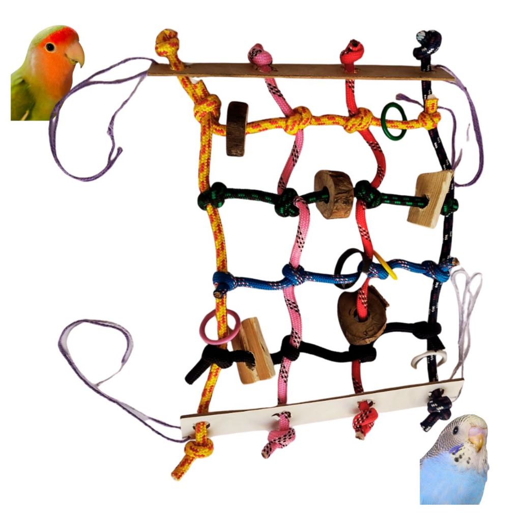 Rede De Escalada Para Passaros De Gaiola Calopsita Papagaio Periquito Agapornis Rinq Neck