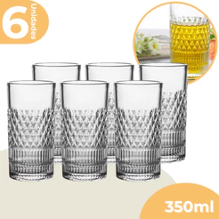 Jogo de 6 Copos Alto de Vidro 350ml Esplanada Suco Água
