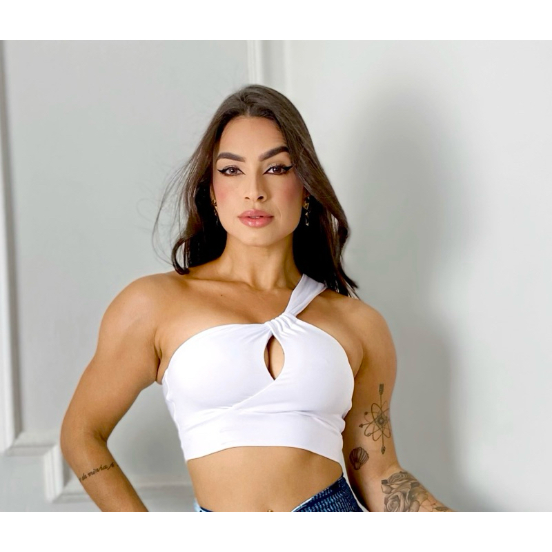 Top Fitness Um Ombro Só com Argola nas Costas – Academia e Casual em Oferta na Shopee