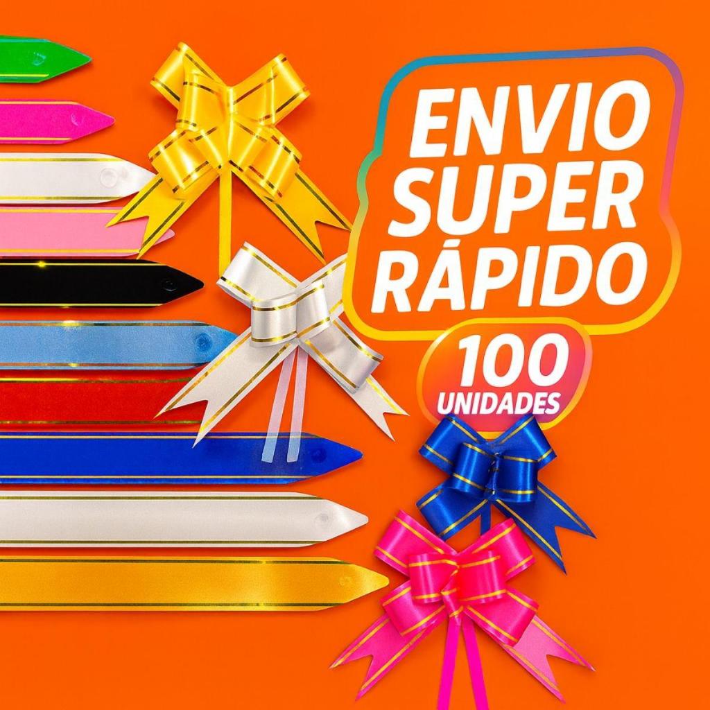 100 Laços Fácil Pronto Mágicos com Filete Dourado Cores Variadas em Oferta na Shopee