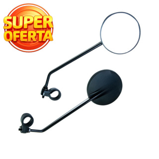 Par Espelho Retrovisor Bike Guidão Redondo Preto Haste Longa em Oferta na Shopee