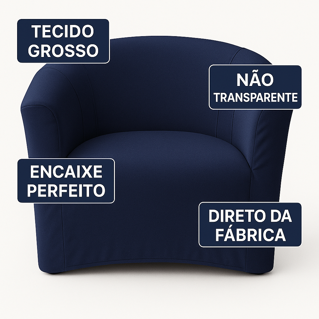 Capa Poltrona Ferradura Circuler - Malha Premium Ajustavel -Taty Capas