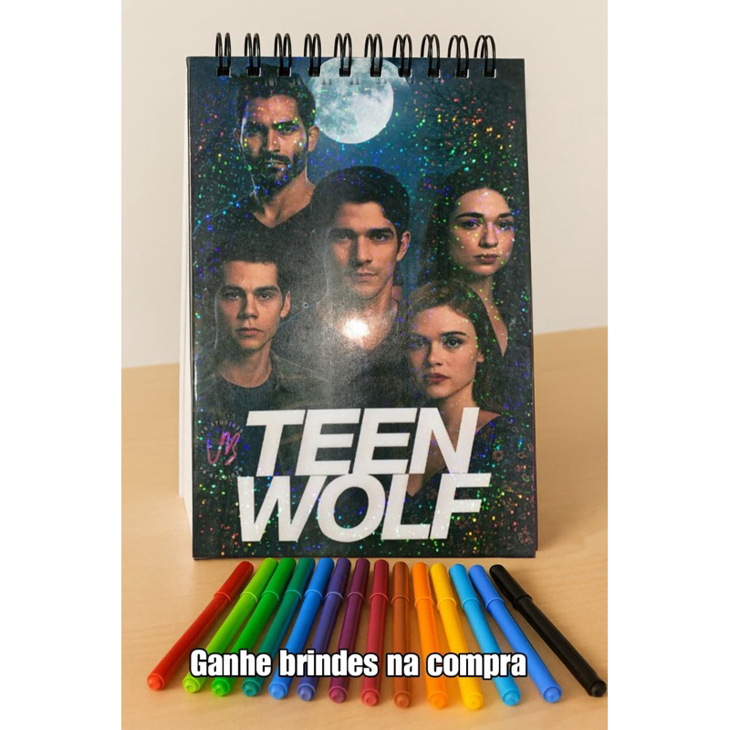 livro de colorir teen Wolf com defeito na capa