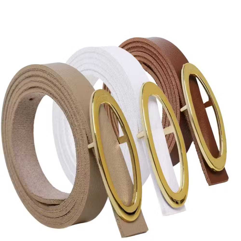 Kit 3 cintos feminino com fivela dourado