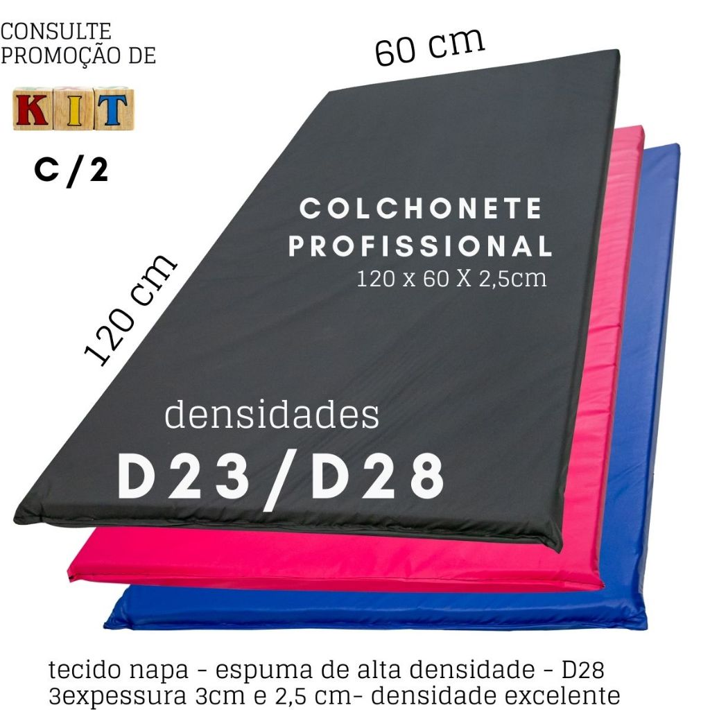 Colchonete Profissional 120×60 cm Múltiplas Espessuras