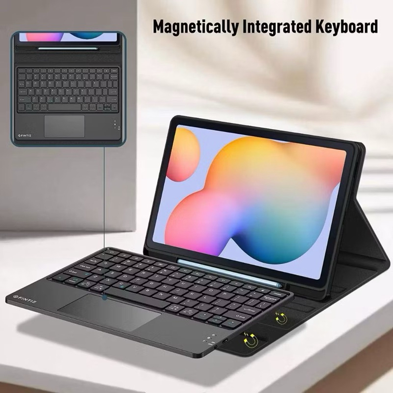 W.BILL Capa Magnético C/ Teclado para Redmi Pad SE Pro 12,1"/Poco Pad 12,1" (2024) Polegadas C/ Suporte para Caneta