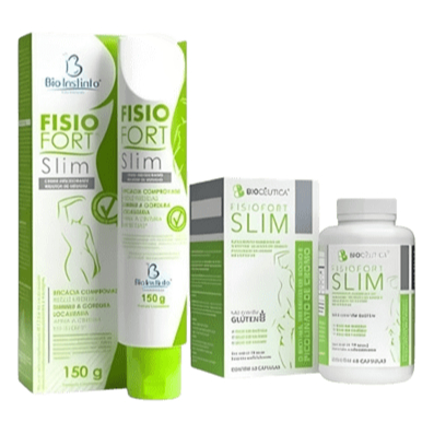 Kit FisioFort Slim Suplemento com Picolinato de Cromo e Creme Redutor de Medidas Bio Instinto
