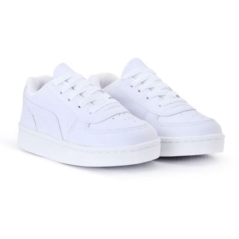 Tênis Infantil Casual branco Preto Feminino e Masculino Uso Escolar confortável