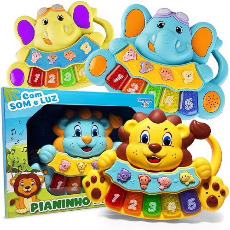 Brinquedo Piano Teclado Animal Brinquedo Infantil Sons Fazenda Sitio Para Bebes e Crianças Pequenas Colorido, Celular