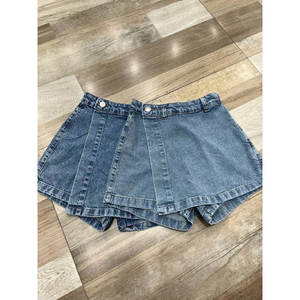 Saia Short Jeans Feminina Lisa Cruzado em Oferta na Shopee
