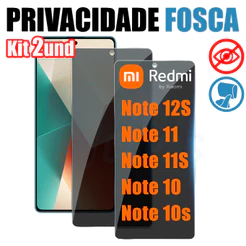 Kit 2 Película Privacidade Fosca Xiaomi Redmi Note 12S 11 11S 10S 10 Nano Cerâmica 12 S 11 S 10 S