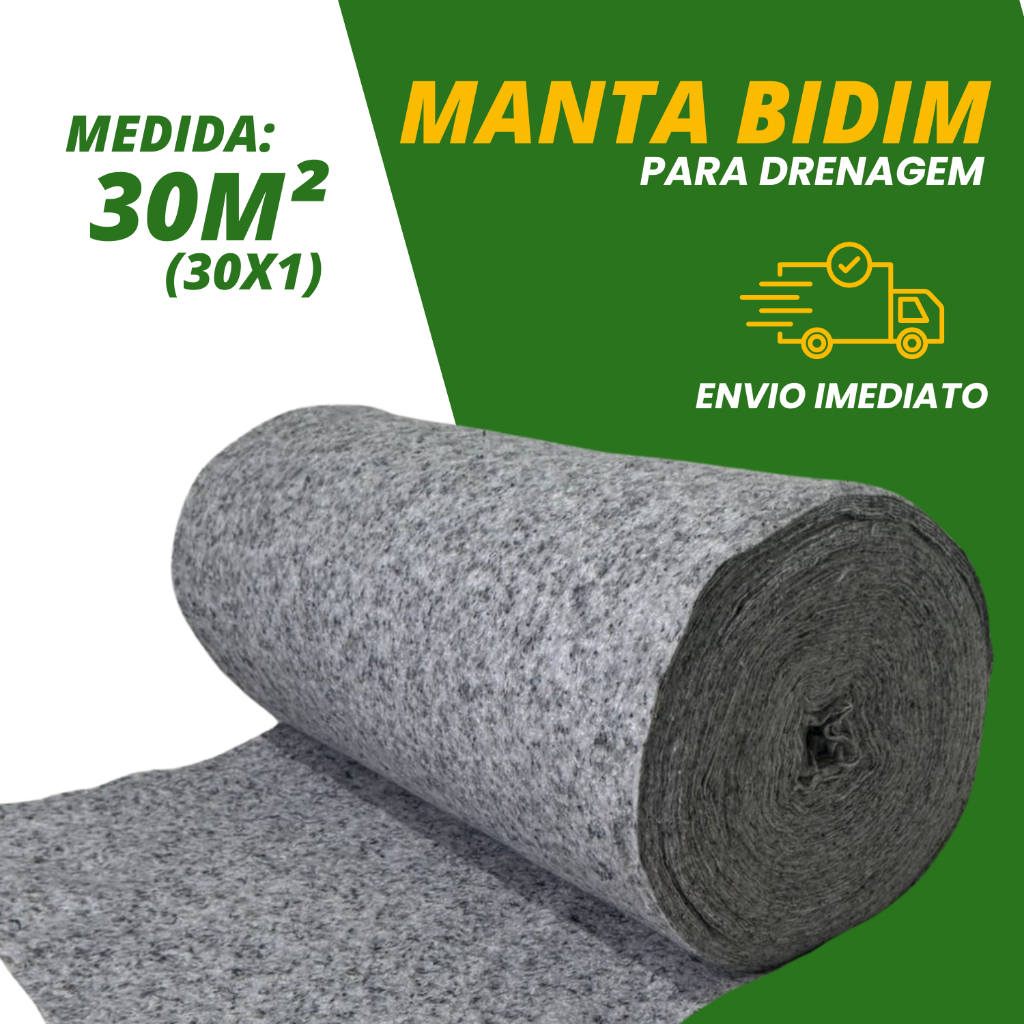 Manta De Bidim Geotextil Para Drenagem Jardineira Jardim Vasos 30m²