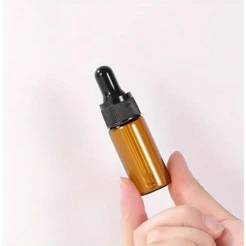Kit 10 Frascos Vidro 3ml Âmbar Conta Gotas Tampa Preta