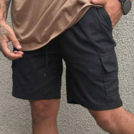 short cargo masculino curto com bolsos ACIMA DO JOELHO em Oferta na Shopee