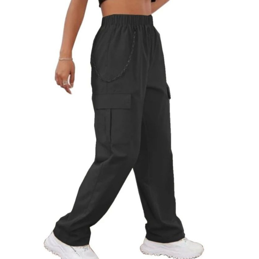 Calça Cargo Tactel feminina Lateral Unissex streetswear COM CORRENTE em Oferta na Shopee
