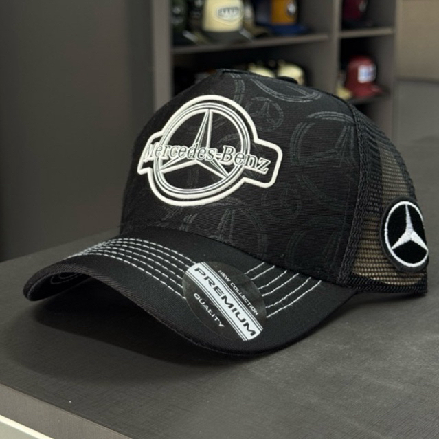 Boné Mercedes Carro Trucker Premium Automotivo Aba Curva Bordado Estiloso