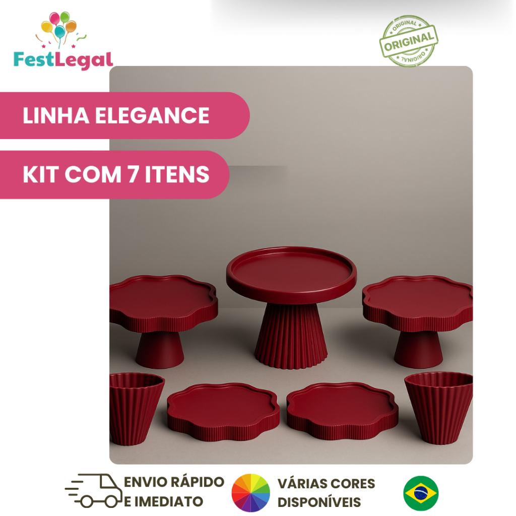 KIT COM 1 BOLEIRA ELEGANCE + 2 PORTA DOCE FLOR  + 2 BANDEJA FLOR + 2 VASO ELEGANCE em Oferta na Shopee