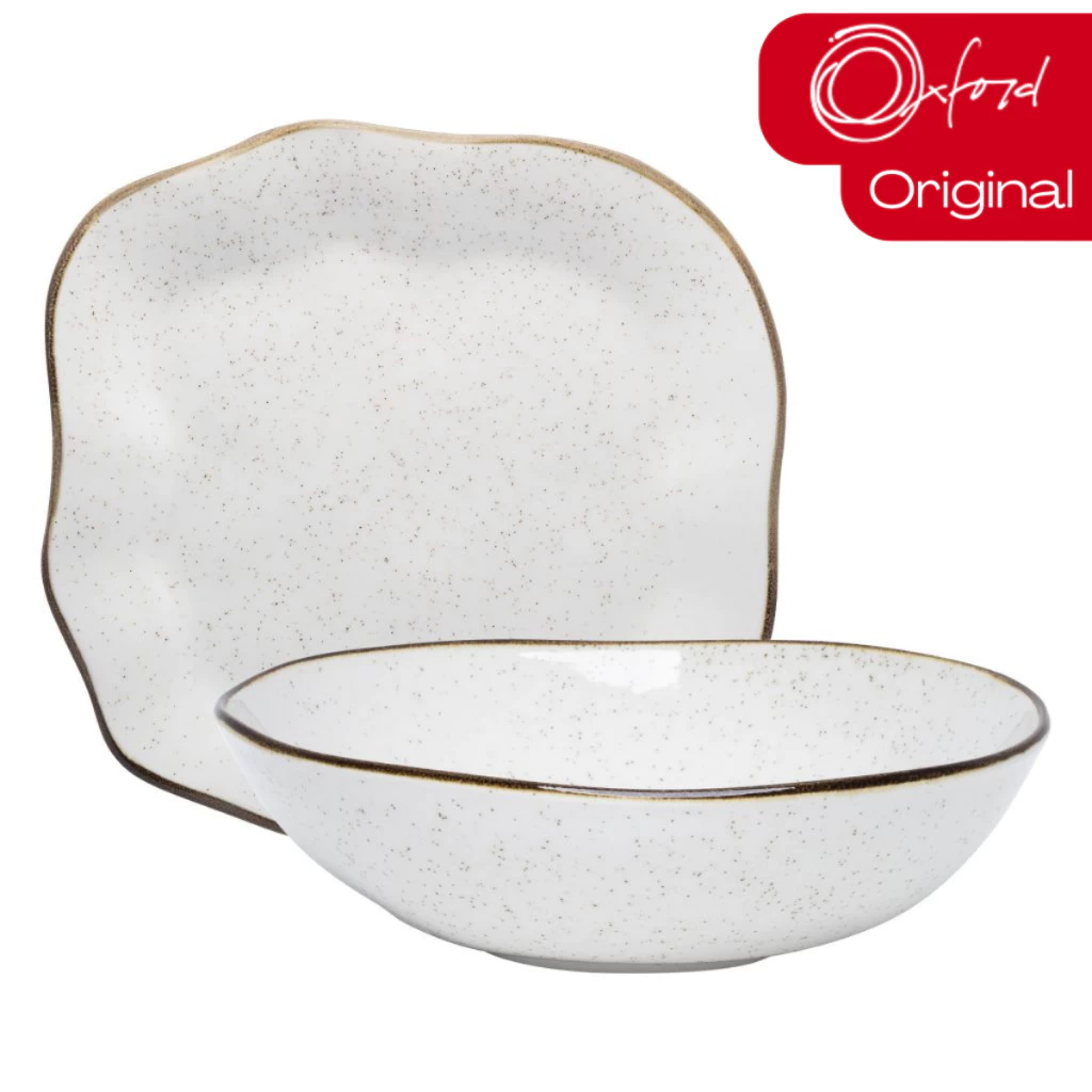 Conjunto Travessa Saladeira Baixelas Para Servir Ryo Maresia Areia Oxford Porcelanas — imagem 1