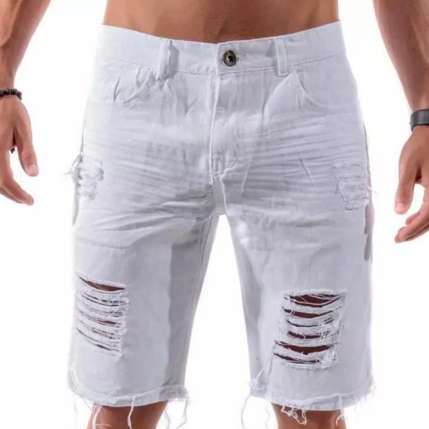 Bermuda Jeans Colorida Rasgada destroyed(VERÃO 2024) em Oferta na Shopee