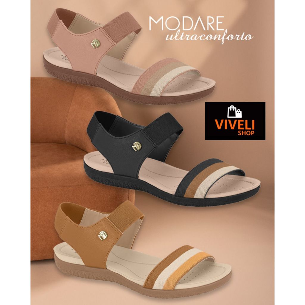 Sandália Modare Conforto Feminina Ortopédica Massageadora | Lançamento! | Original Modare!