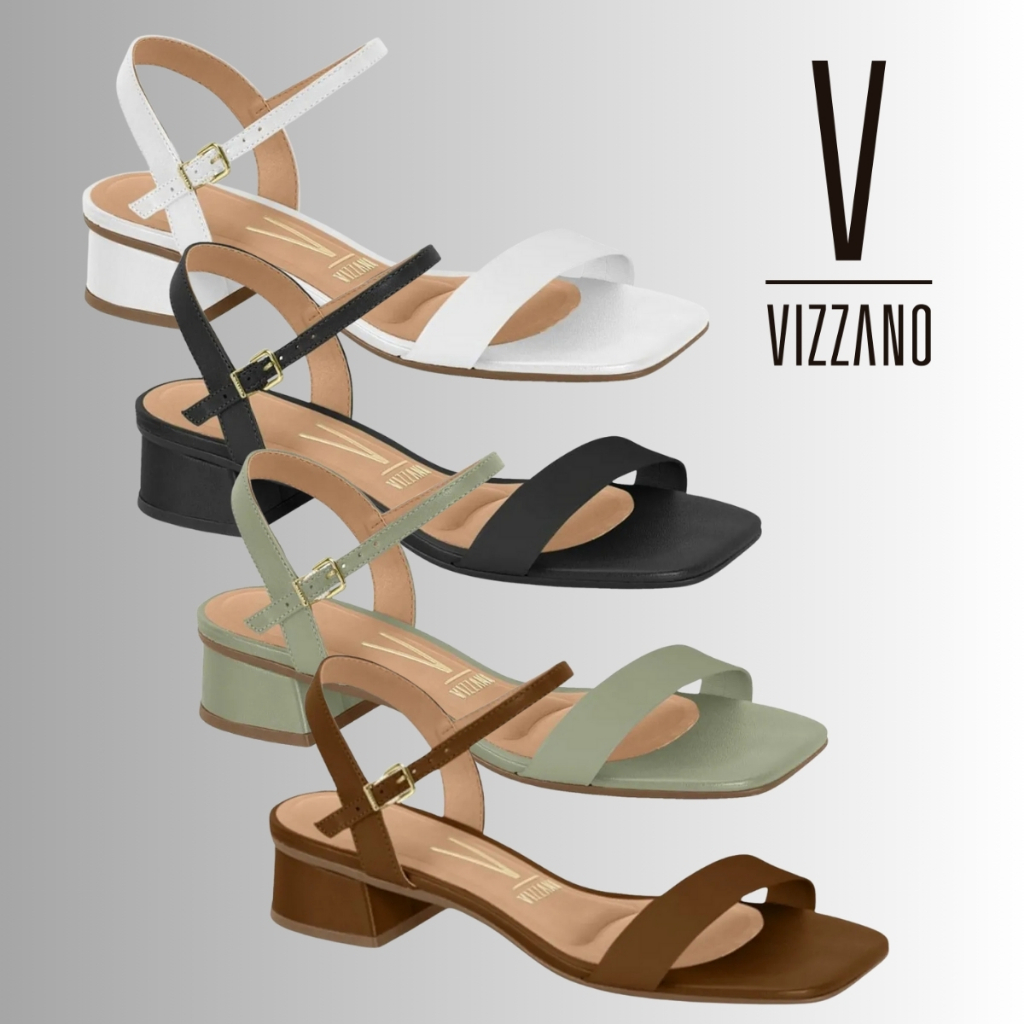 Sandalia Feminina Bloco Baixa Fivela Vizzano Casual | Lançamento! | Original Vizzano!