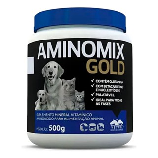 Aminomix Gold® 500g | Vetnil - Suplemento Alimentar Proteínas Vitaminas Aminoácidos Cães Gatos Aves em Oferta na Shopee