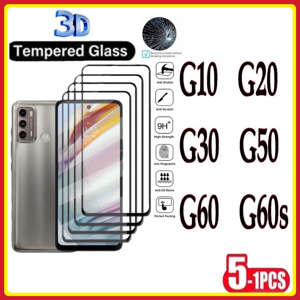 Película de Vidro Temperado 3D Moto G10 G20 G30 G50 G60 G60S em Oferta na Shopee