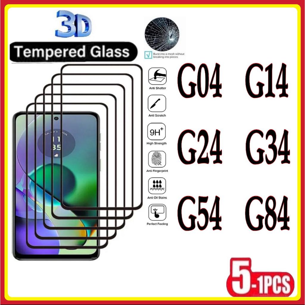 Película de Vidro Temperado 3D Moto G04 G14 G24 G34 G54 G84 em Oferta na Shopee